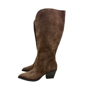 Dolce Vita Raj Knee High Western Boots Dark Brown Suede NWT Size 10 Pointed Toe
